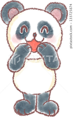 Cute panda illustration_Laughing panda illustration 133725874
