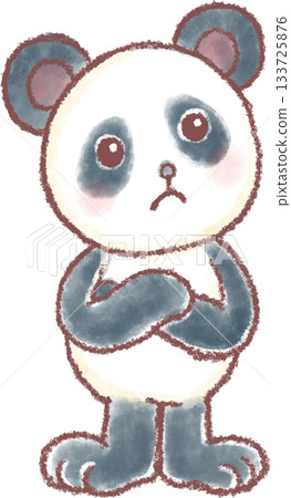 Cute panda illustration_worried panda_troubled panda Cute panda illustration_worried panda_troubled panda 133725876