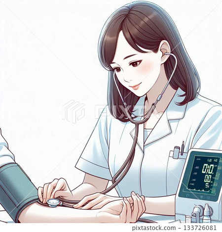 Nurse measuring blood pressure Nurse measuring blood pressure 133726081