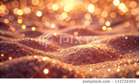 Soft pastel glitter sand dunes shimmering sparkles across smooth wavy surfaces 133726303