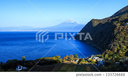 Suruga Bay and Mt. Fuji as seen from Ida 133726688