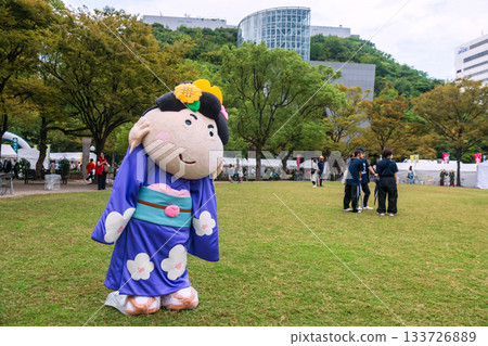 Japanese Koume Mascot aka flowered woman at Tenjin park, Fukuoka Japanese Koume Mascot aka flowered woman at Tenjin park, Fukuoka 133726889