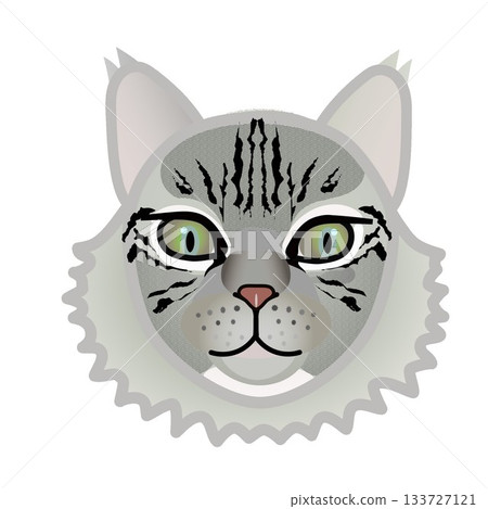 Siberian cat face illustration 133727121