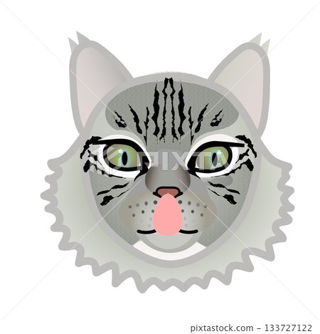 西伯利亞貓臉插圖 133727122