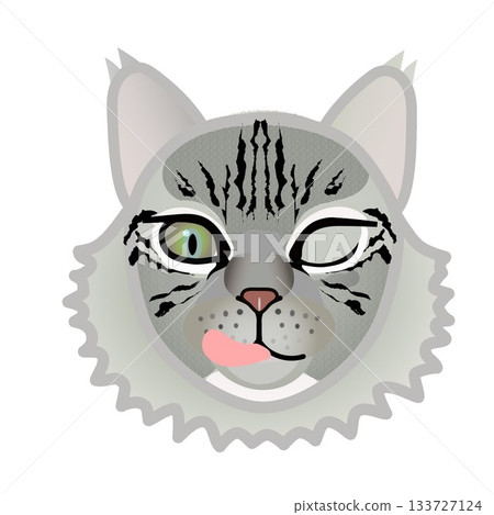 Siberian cat face illustration Siberian cat face illustration 133727124