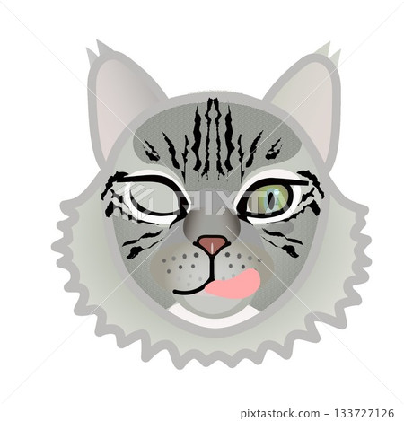 Siberian cat face illustration Siberian cat face illustration 133727126