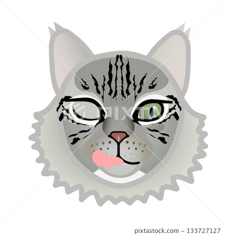 Siberian cat face illustration 133727127