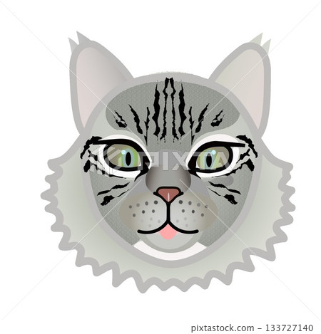 Siberian cat face illustration 133727140