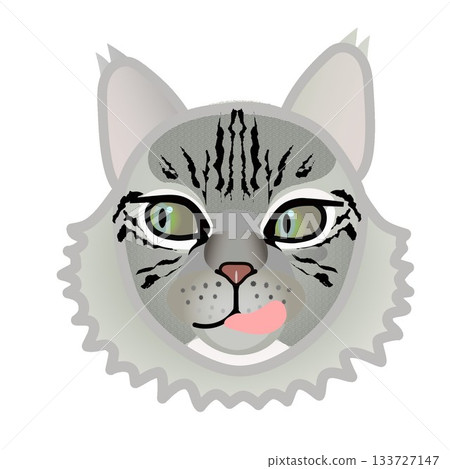 Siberian cat face illustration Siberian cat face illustration 133727147