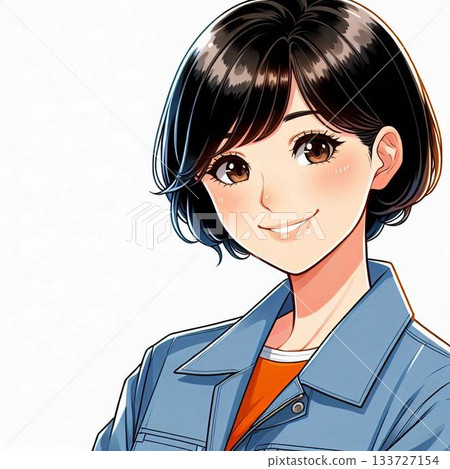 Illustration of a woman in work clothes Illustration of a woman in work clothes 133727154