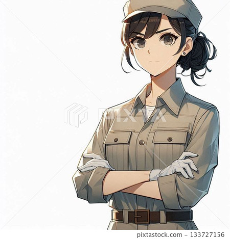 Illustration of a woman in work clothes 133727156