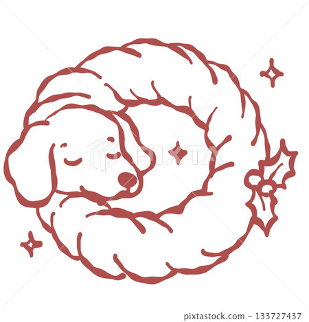 dachshund curled inside christmas wreath cute sleepy holiday dog line art illustration winter cozy doodle art festive clipart dachshund curled inside christmas wreath cute sleepy holiday dog line art illustration winter cozy doodle art festive clipart 133727437