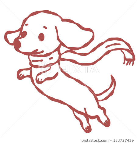 flying dachshund with scarf blowing in winter wind cute christmas dog line art fun whimsical holiday illustration festive clipart flying dachshund with scarf blowing in winter wind cute christmas dog line art fun whimsical holiday illustration festive clipart 133727439