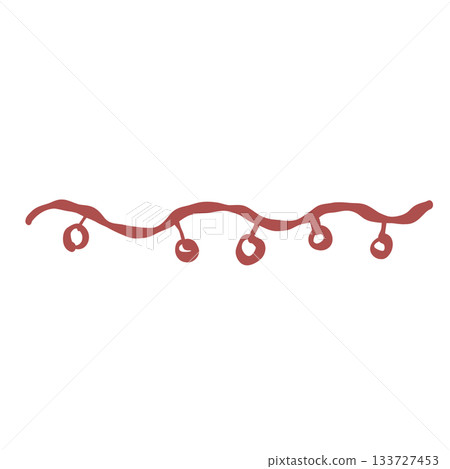 Festive Christmas garland divider with tiny hanging lights adding a cute touch to holiday journals cards scrapbooks invitations and cozy seasonal illustrations Festive Christmas garland divider with tiny hanging lights adding a cute touch to holiday journals cards scrapbooks invitations and cozy seasonal illustrations 133727453