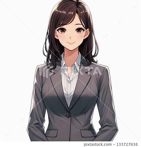 有微笑衣服的一名婦女 有微笑衣服的一名婦女 133727638