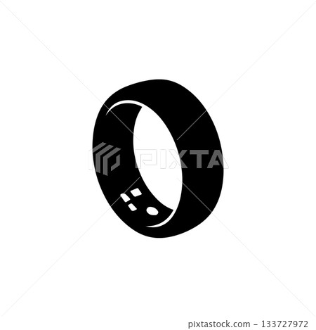 ring silhouette jewelry band accessory fashion wedding symbol isolated on white background 133727972