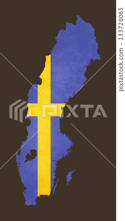 Isolated map with flag - Sweden Isolated map with flag - Sweden 133728065