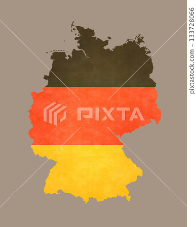 Isolated map with flag - Germany Isolated map with flag - Germany 133728066