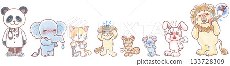 各種動物疾病和受傷的插圖 各種動物疾病和受傷的插圖 133728309