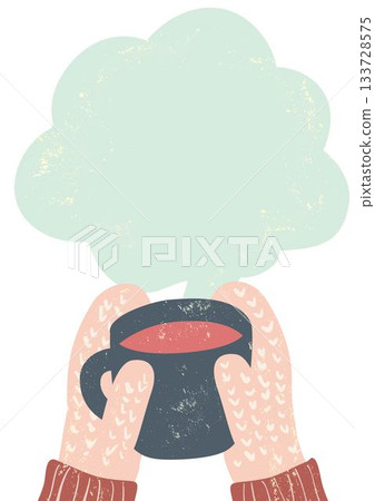Winter cafe: Hands holding coffee (latte) Winter cafe: Hands holding coffee (latte) 133728575