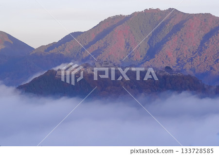 武田城遺址神秘地漂浮在雲海之中 133728585
