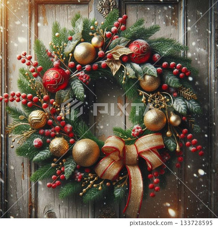 可愛的聖誕花環 可愛的聖誕花環 133728595