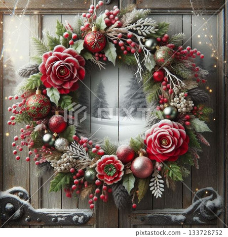 Christmas wreath decoration Christmas wreath decoration 133728752