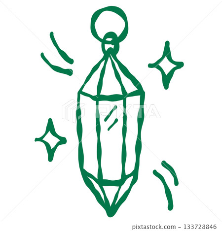 Glowing lucky lantern drawn in whimsical green line art bringing bright hopeful energy for new year wishes and positive beginnings Glowing lucky lantern drawn in whimsical green line art bringing bright hopeful energy for new year wishes and positive beginnings 133728846