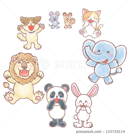 Illustrations of laughing animals_Cute laughing animals 133729114