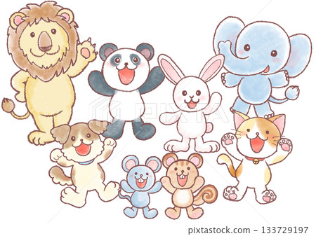 可愛動物動物插畫 可愛動物動物插畫 133729197