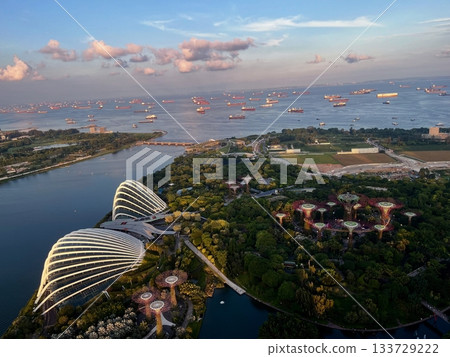 Sunset view from Marina Bay Sands Sunset view from Marina Bay Sands 133729222