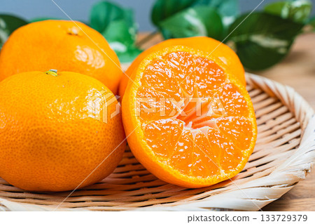 Mandarin served with miso soup Mandarin served with miso soup 133729379