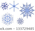 Snowflake illustration material 133729485