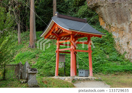 Takkoku-no-Iwaya Bishamon-do Hall, Hiraizumi Town, Iwate Prefecture, the hall of the Great Buddha on the Rock Face 133729635