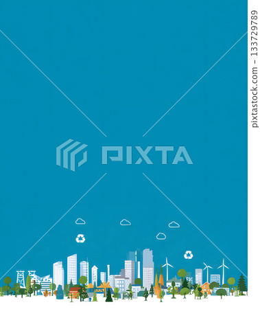 Flat banner with net zero roadmap icons along bottom and large top empty area for titles clean design 133729789