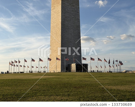 American flags surrounding the Washington Monument American flags surrounding the Washington Monument 133730689