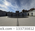 Scenery of the memorial park with the rotunda and fountain at its center 133730812