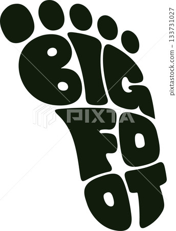 Bigfoot footprint lettering logo 133731027