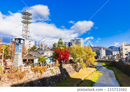 Matsumoto City: Nawate Street entrance and Metoba River 133731082