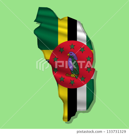 Vector flag Dominica in the form of a map Vector flag Dominica in the form of a map 133731329