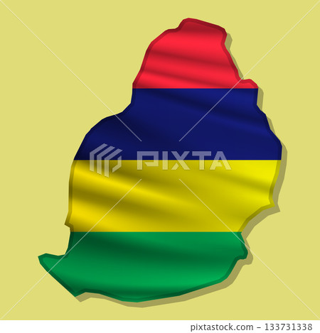 Vector flag Mauritius in the form of a map Vector flag Mauritius in the form of a map 133731338