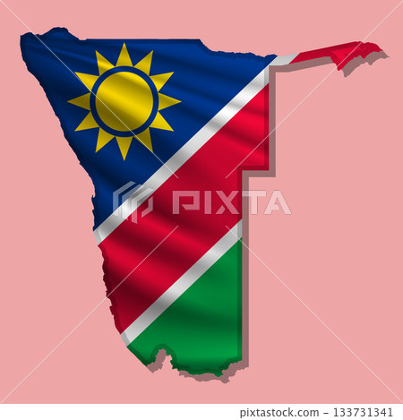 Vector flag Namibia in the form of a map Vector flag Namibia in the form of a map 133731341