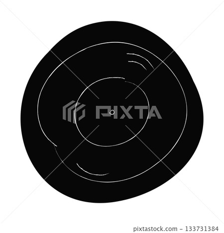 Vinyl record hand-drawn vector Illustration isolated on white background Vinyl record hand-drawn vector Illustration isolated on white background 133731384