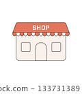 Flat store, shop icon, minimal vector symbol for e-commerce, retail 133731389