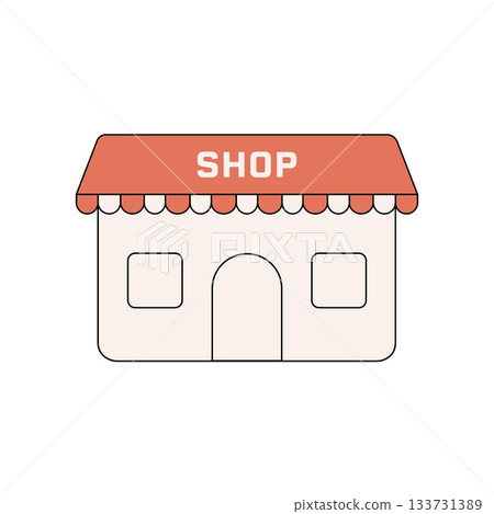 Flat store, shop icon, minimal vector symbol for e-commerce, retail Flat store, shop icon, minimal vector symbol for e-commerce, retail 133731389