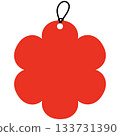 Red flower tag, label for gifts or packaging 133731390