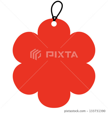 Red flower tag, label for gifts or packaging 133731390