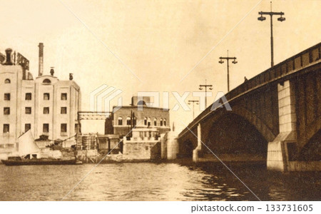 Old photo, 1932, Tokyo, Azumabashi Bridge over the Sumida River Old photo, 1932, Tokyo, Azumabashi Bridge over the Sumida River 133731605