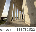The temple corridor and the soft sunset 133731622