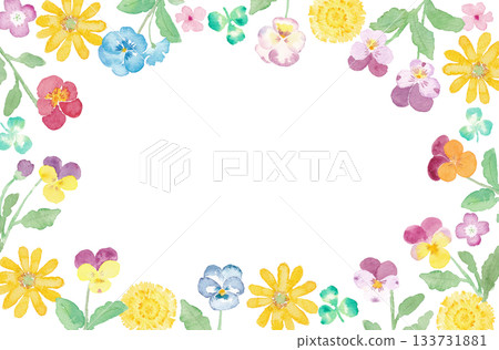 水彩春花邊框插圖 水彩春花邊框插圖 133731881